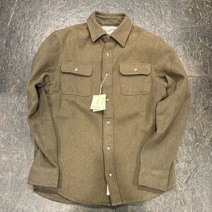Men's Schott Olive Brown Wool-Blend Shirt Jacket